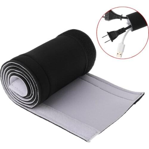 Cable Management Sleeve Flexible Neoprene Wrap Wire Cord Hider Cover Organizer