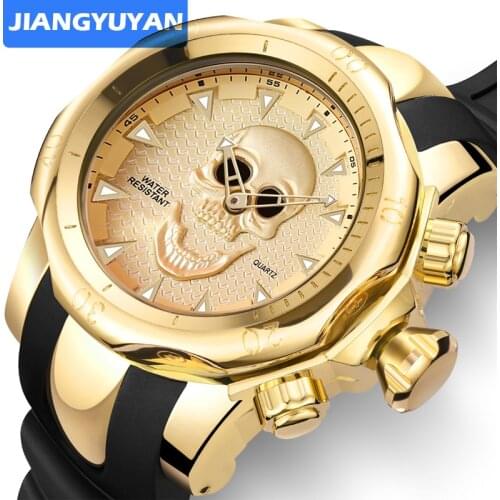 Hot Silicone Blet Casual Sport Watches Men 3D Skull Face Quartzwatch Luxury Brand Military Wrist Watch relogios masculino 2018