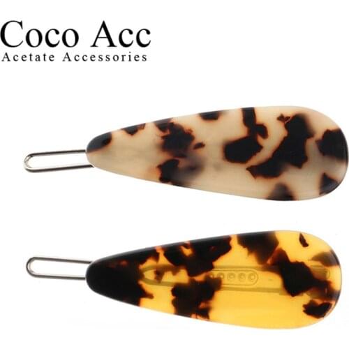 Good quality Acetic acid board teardrop water drop hairgrips side clips hairpin accessories clamps