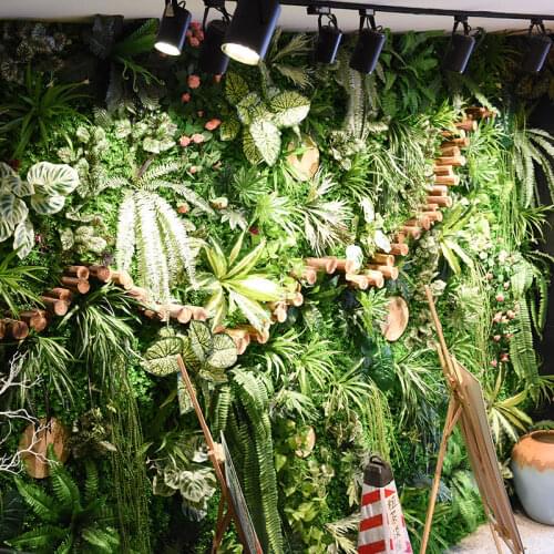Artificial Plant Lawn DIY Background Wall Simulation Grass Leaf Wedding Home Decoration Green Wall Carpet Turf Office Decor