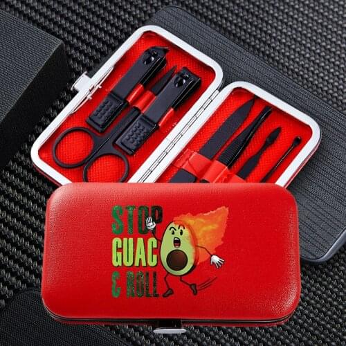 7pcs Sets Manicure Nail Clipper Funny Cartoon Portable Travel Stainless Steel Trimmer Clippers Cutter Scissors Accessories Tools