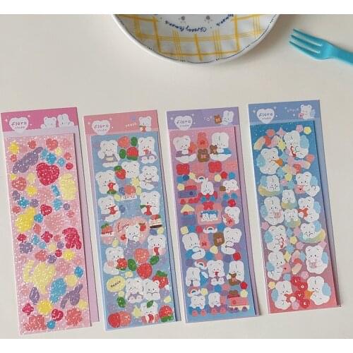 MINKYS New Arrival 2pcs/lot Kawaii Bear Ribbon DIY Photocards Scrapbooking Sticker Decorative Stickers School Stationery