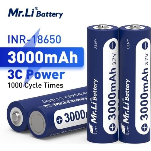 Mr.Li 100% New original 18650 3.7V 3000mah High power discharge Lithium Rechargeable battery For DIY Rechargeable Battery pack