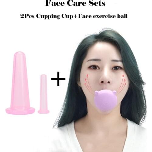 Beauty Face Life Ball Face Slimming Exerciser Anti Wrinkle Facial Ball Silicone Face Massage Cupping Suction Cup Skin Care Sets