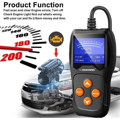 Multi-language Version MICRO-200 Automotivo Battery Digital CCA Tester 12V Diagnostic Tool Battery Analyzer Vehicle Car Battery