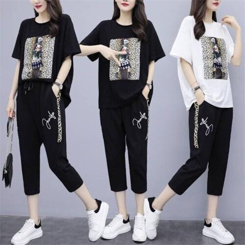 2021 New Summer Fashion Womens Sets Two Piece Set Plus Size 3XL 4XL 5XL Outfit Tracksuit Sportswear