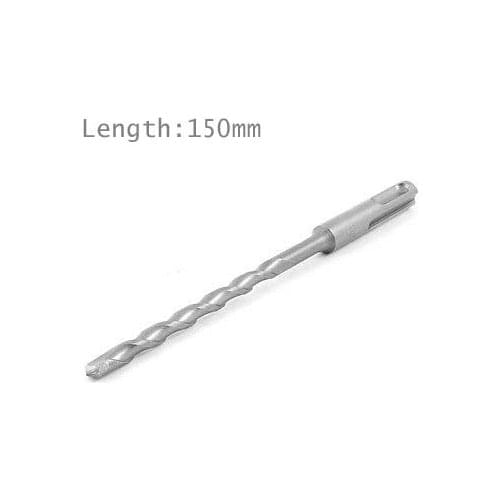OZE19921102 1pc 6/8/10/12/14/16mm Cutting Dia Round Shank 150mm Total Length Handy Rotary Masonry Hammer Drill Bit Gray