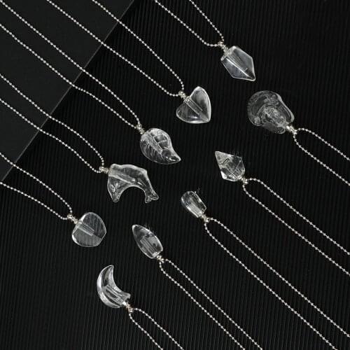 1PC Clear Crystal Vial Pendant With Ball Chain Necklace Name On Rice Glass Vials Necklaces Wishing Bottle Pendant Necklace