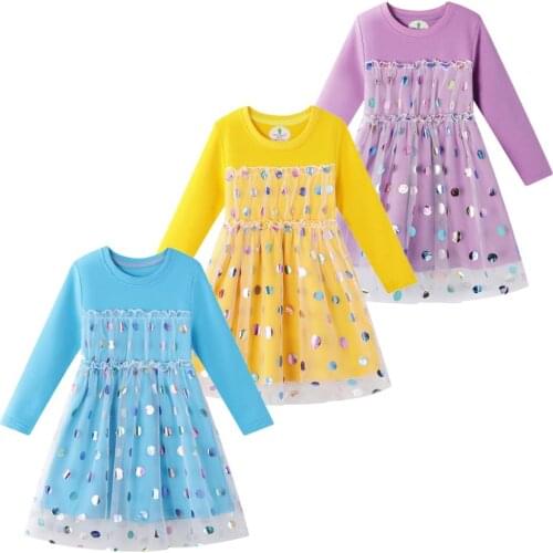 Girls Dress Children Sequins Tutu Party Dresses 2021Spring Kids Cotton Princess Cute Birthday Gift Christmas Kid Dress 2-7 Years