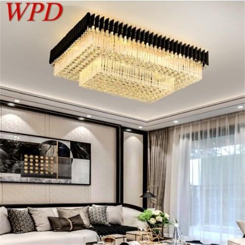 WPD Rectangle Ceiling Lighting Postmodern Luxury Crystal LED Lamp Fixtures Home For Dining Room Decoration