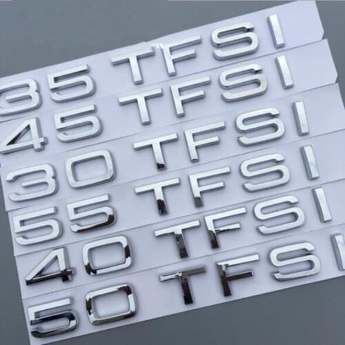 Chrome Silver 30 35 40 45 50 55 TFSI Trunk Rear Boot Emblem Badge Car sticker for Audi A3 A4 A5 A6 A7 A8 A4L A6L A8L Q3 Q5 Q7