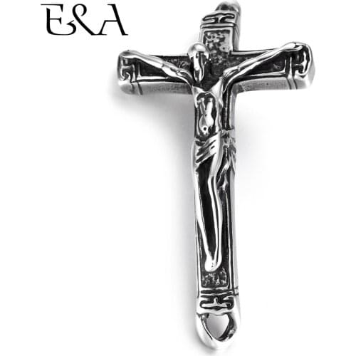 Stainless Steel Connector Cross Jesus Crucifixio 1/1 Loop Hole 3mm for DIY Bracelet Making Findings Jewelry Connect Supplies