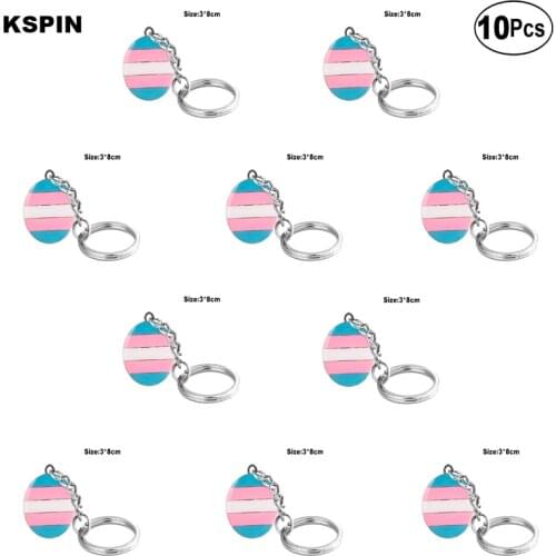 Transgender Pride Key Ring Lapel Pin Flag badge Brooch Pins Badges 10Pcs a Lot