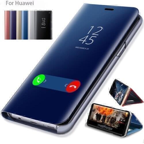 Smart Mirror Flip Case For Huawei P9 Plus Luxury Shockproof Cover For P9 Plus Mirror View Phone Shell Stand Holder Coque Fundas
