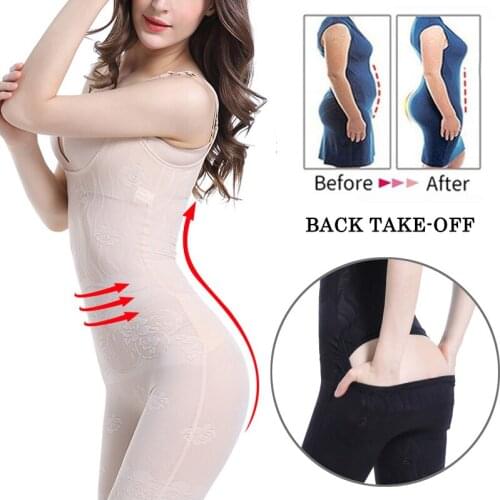 Lady Slimming Burn Fat Briefs Shapewear Tummy Slim Bodysuit Full Body Shaper Slimming Underwear Vest Bodysuits