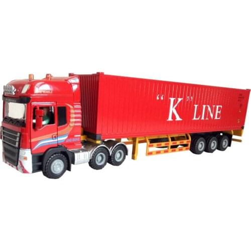 1:50 container logistics alloy simulation model car gift collection furnishing articles toy truck car toys for boys red truck