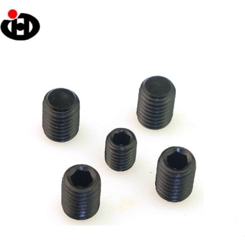 JINGHONG 100PCS M12*8-50 GR 8.8 Set Screw with Flat Point DIN 913 Steel