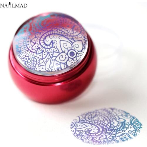 2pcs/set 3.6cm Clear Jelly Stamper Soft Nail Stamper Silicone Nail Art Stamper Jumbo Nail Stamping Tools Red Metal Stamper