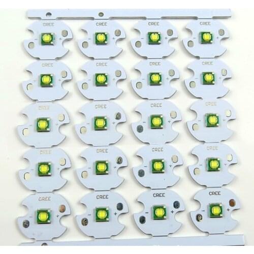 2pcs /lot 10W High Power CREE XML XM-L T6 LED U2 Cold White Red Green Blue LED Diode Chip with 16mm 20mm base for DIY flashlight