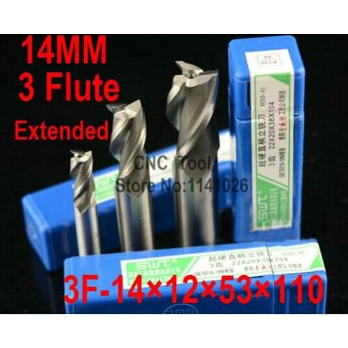 5pcs /set 14mm 3 Flute HSS & Extended Aluminium End Mill Cutter CNC Bit Milling Machinery tools Cutting tools.Lathe Tool