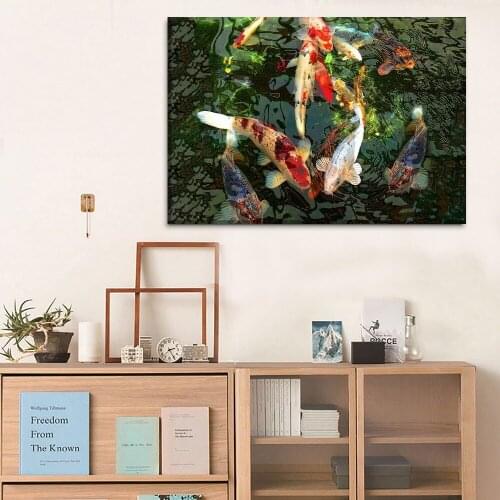 5D DIY square round Diamond Painting Chinese koi fish Cross Stitch Diamond Embroidery Pattern Rhinestone Home Decor J0218