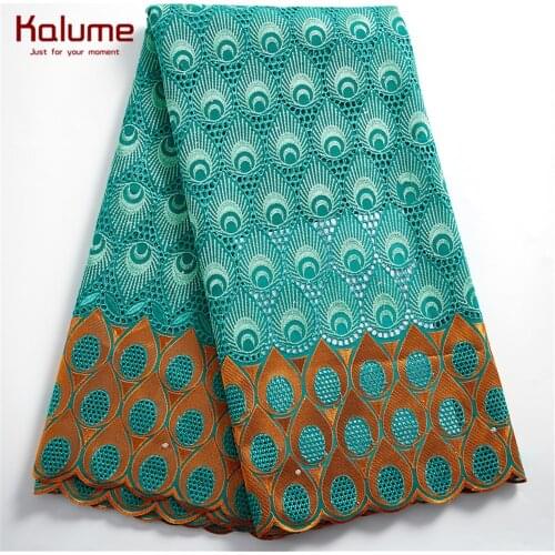 Kalume African Cotton Fabric Dubai Swiss Voile In Switzerland Sew Nigerian Lace Fabric Swiss Voile For Party Dress Sewing H2425