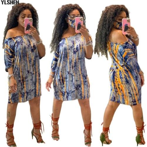 Tie Dye Africa Dress African Dresses For Women African Clothes Dashiki Off Shoulder Africa Clothing Plus Size Ankara Woman Dress