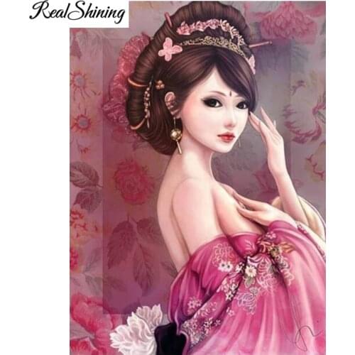 Diy Diamond Painting Japanese Lady 5D Full Diamond Embroidery rhinestone Drill mosaic Wall Art FS7037