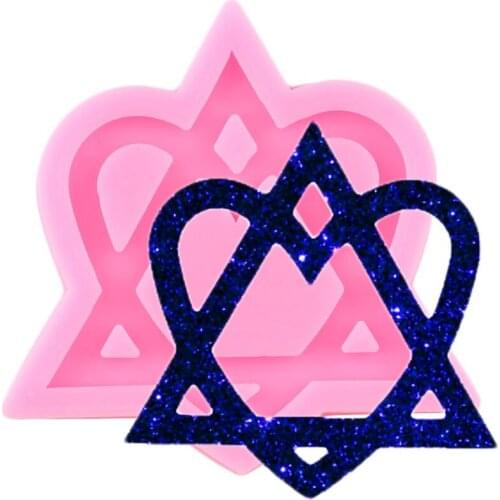 Shiny Glossy Heart Shape Silicone Mold Epoxy Resin Keychain Molds Polymer Clay Pendant Mould Jewelry Making Necklace Moulds