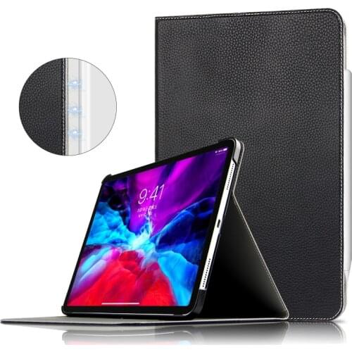 Case For iPad Pro 11 2020/2021 Tablet Genuine Leather Protective Cover For iPad Pro 12.9 2020/2021 Cowhide Flip Auto Sleep Wake