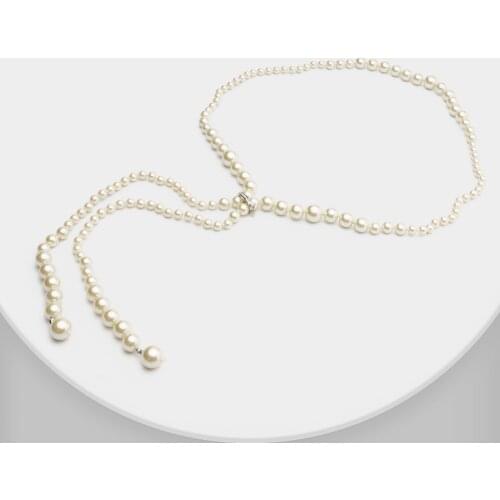 H35 long pearl necklace bride wedding gift fine jewelry pearl sweater chians party dress accessories