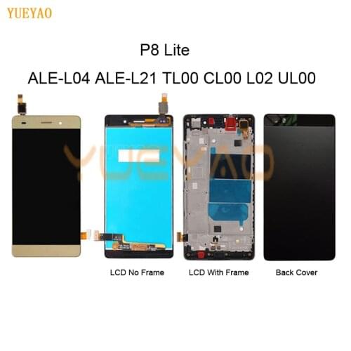 For Huawei P8 Lite LCD Display Touch Screen Digitizer Assembly With Frame Replacement ALE-L04 ALE-L21 For Huawei P8 Lite LCD
