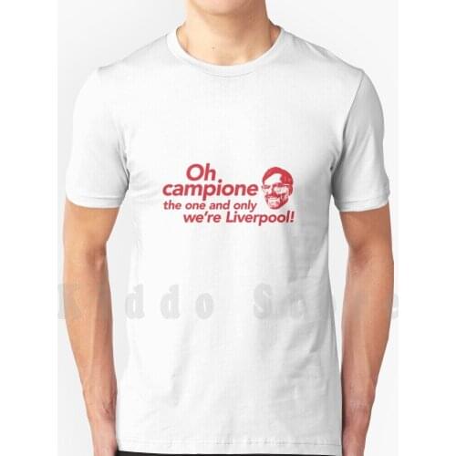 T Shirt Print For Men Cotton New Cool Tee Football Club The Reds Jurgen Klopp Oh Campione Campione Football Soccer