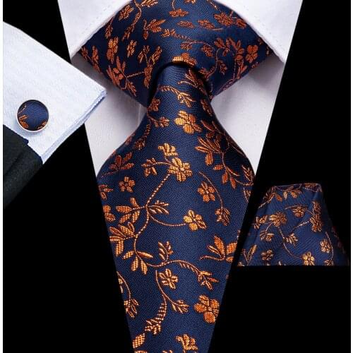 Hi-Tie Luxury Floral Paisley Ties for Men Male Desigenr Red Green Snow Ties for Christmas Adult Silk Tie Hanky Cufflinks Tie Set