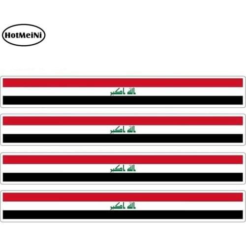HotMeiNi 13cm x 1.7cm 4pcs Car Stripe Motorcycle Racing Flag Sticker Skateboard Decal Bike Moto Tuning Iraq Irak Car Stickers