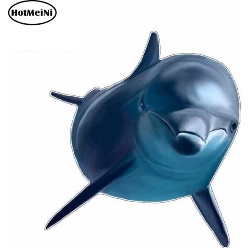 HotMeiNi 13cm x 11.7cm for Dolphin Ocean Swimming Car Stickers Vinyl Trunk RV VAN 3D JDM Car Accessories Graphics Waterproof