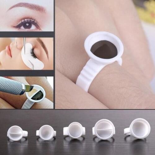 100pcs Plastic Tattoo Ink Ring for Eyebrow Permanent Makeup All Sizes white Tattoo Ink Holder Tattoo accessory tattoo supply