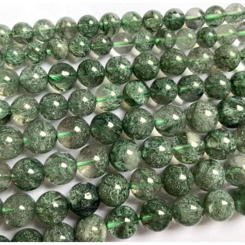 Round green crystal stone beads natural gemstone beads DIY loose beads for jewelry making strand 15" wholesale