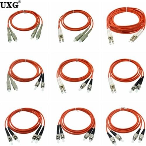 Multimode dual LC TO SC TO FC TO double ST Carrier grade Gigabit multimode dual core optical fiber jumper Cable Cord 1m-50m -60m