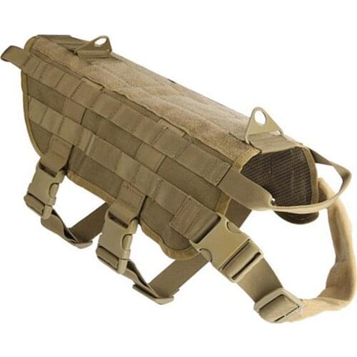 Military Tactical Dog Modular Harness with No Pull Front Clip law enforcement K9 Working Cannie Molle Hunting Vest