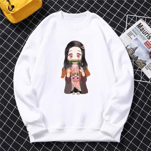 Fashion Anime Demon Slayer Hoodied Men Pullovers Autumn Winter Sweatshirts Kamado Nezuko Long Sleeve Manga Harajuku Male Clothes