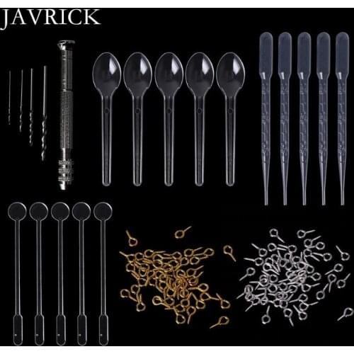 1 Set Epoxy Resin Kit DIY Jewelry Making Tool Drill Pins Necklace Pendant Dropper Spoon Mix Stick Accessories Casting Tool