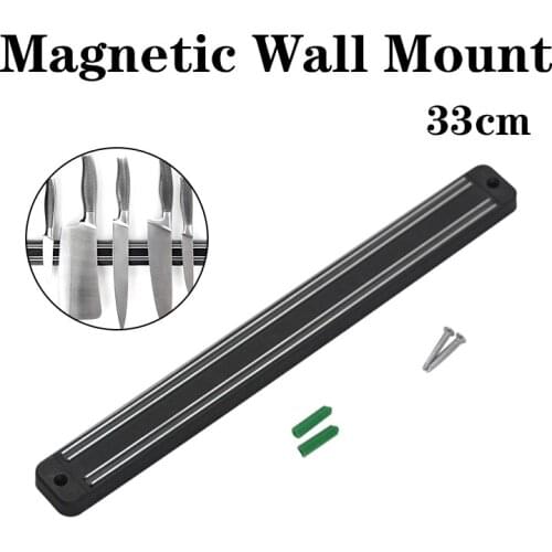 33cm Wall Mount Magnetic Knife Holder Wall Mount Black metal Knife For Placstic Block Chef Rack Kitchen Magnetic Strip Utensil