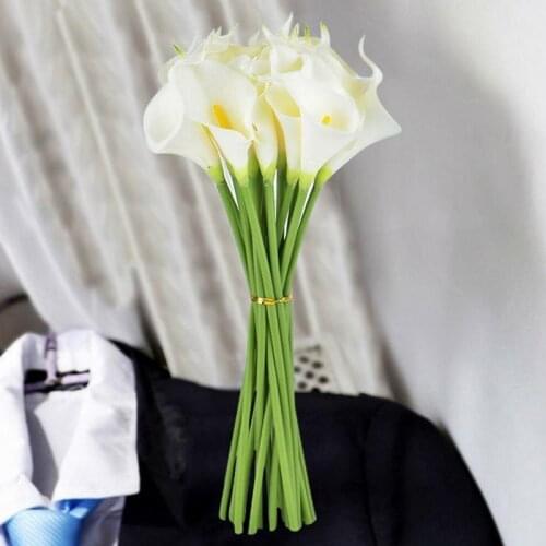10Pcs Real Touch Calla Lily Artificial Flowers Calla Lily Bouquet For Wedding Bouquet Bridal Home Flower Decoration