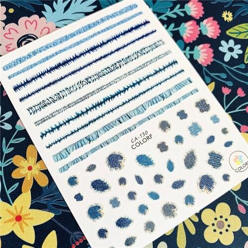 Newest CA sereis CA-130 cowboy lace 3d nail art sticker nail decal stamping export japan designs rhinestones decorations