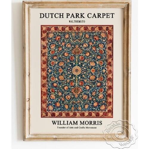 William Morris Exhibition Museum Prints Poster, Holland Park Carpet Vintage Art Illustration Wall Picture, Elegance Home Decor