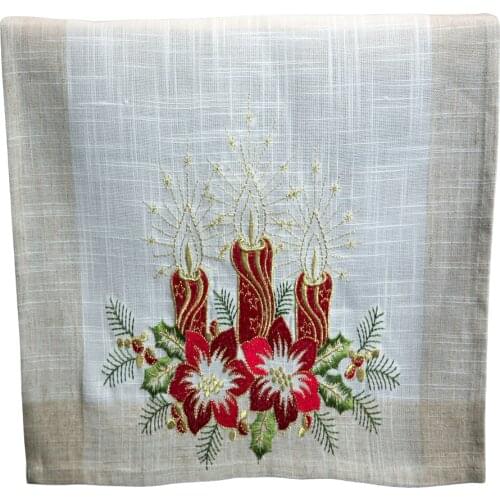 Embroidered Placemat Table runner Square Rectangle Tablecloth Christmas