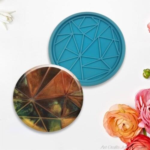 Geometric Circle Round Shape Coaster Epoxy Resin Mold Cup Mat Pad Silicone Mould DIY Crafts Casting Tool M10 21 Dropshipping