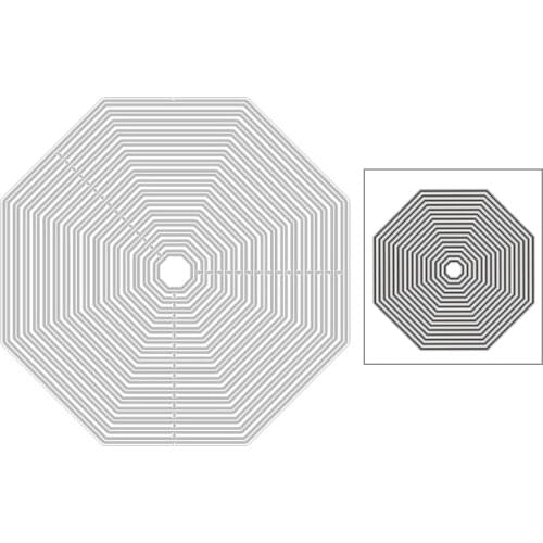 2020 New Hot Octagon Corner Background Nesting Layered Metal Cutting Dies and For Die Scrapbooking Foil Cut Crafts No Stamps
