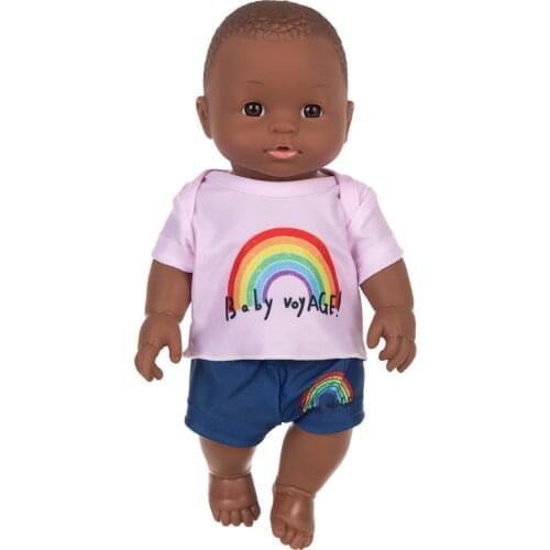 Cute Black African Black Baby Dolls Curly Black 30cm Vinyl Baby Toy Todder Baby Boys Doll Christmas Gift Realistic Dollstoys